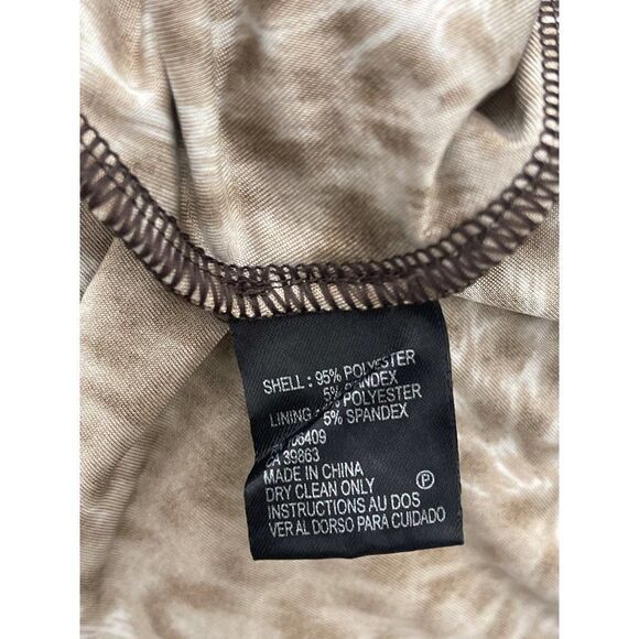 Tahari Arthur S. Levine Animal Print Cowl Neck Shift Dress Size 14 - Picture 5 of 6